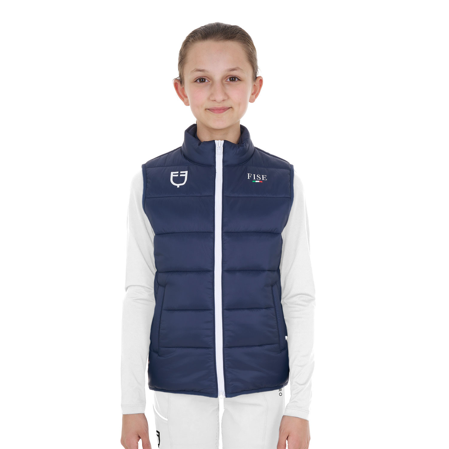 Dětská unisex slim fit vesta Equestro X FISE