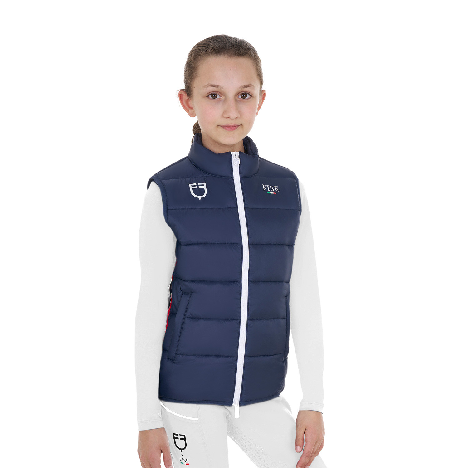 Dětská unisex slim fit vesta Equestro X FISE