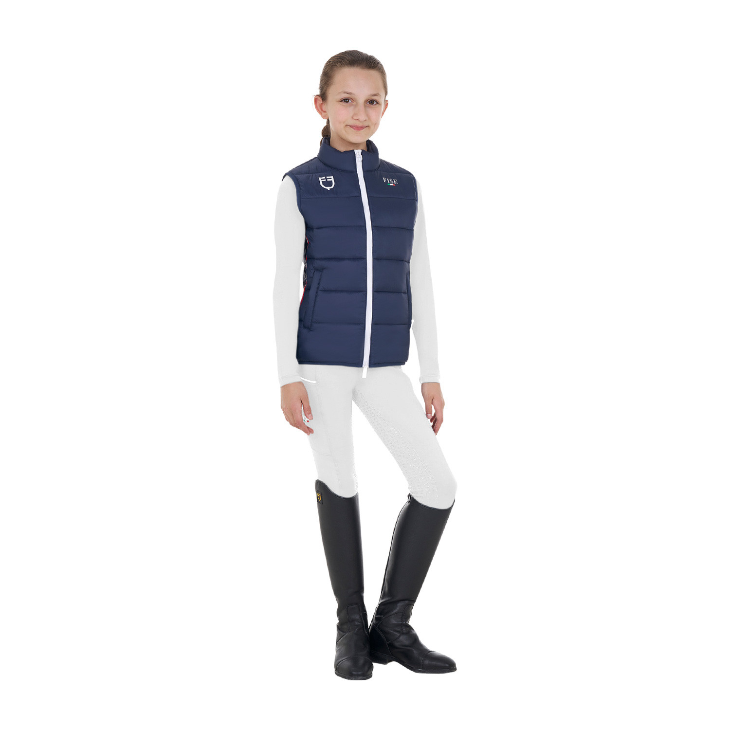 Dětská unisex slim fit vesta Equestro X FISE
