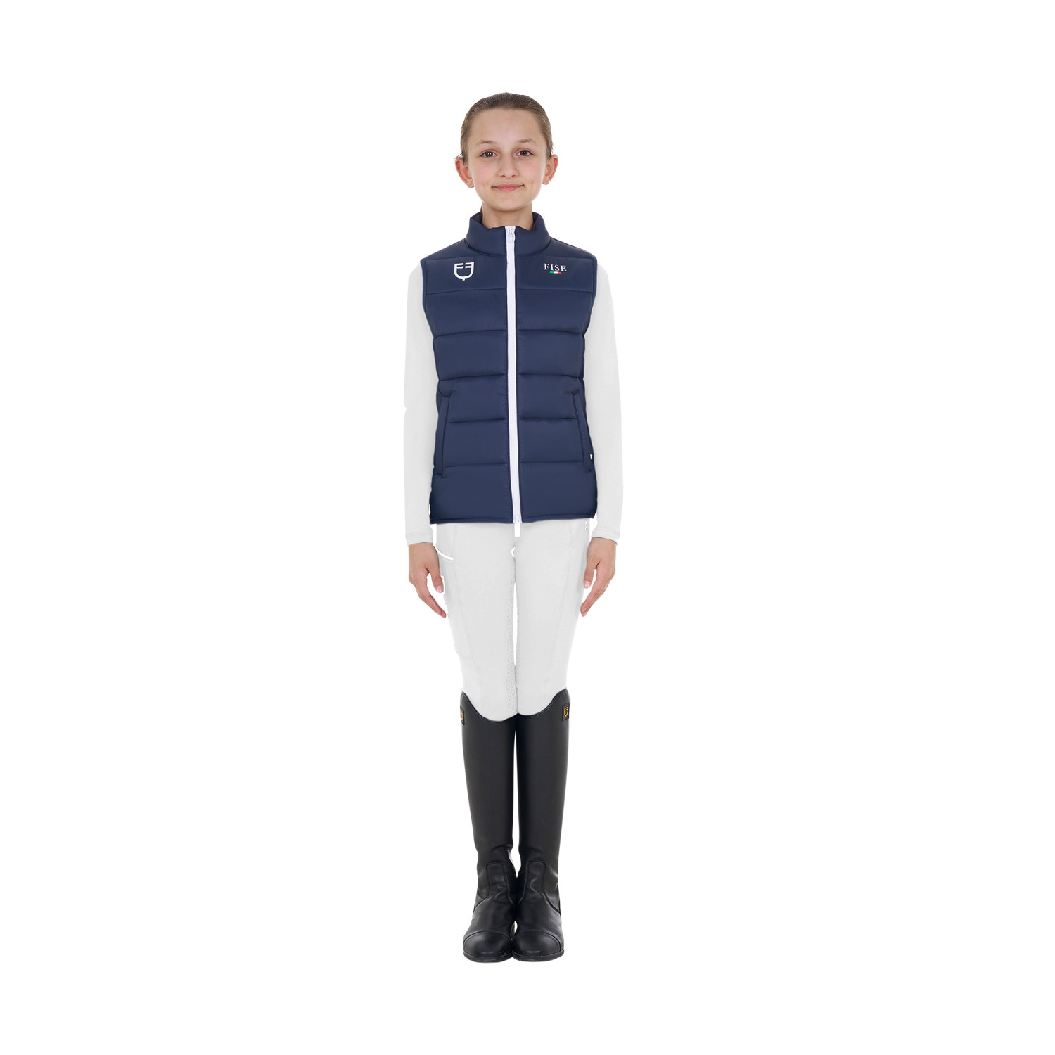 Dětská unisex slim fit vesta Equestro X FISE