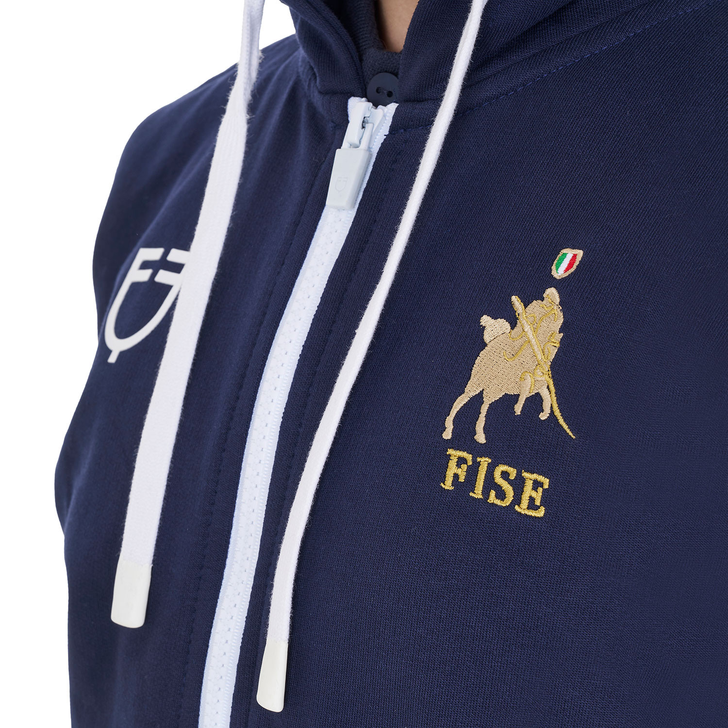 Dětská unisex fleecová mikina Equestro X FISE s kapucí