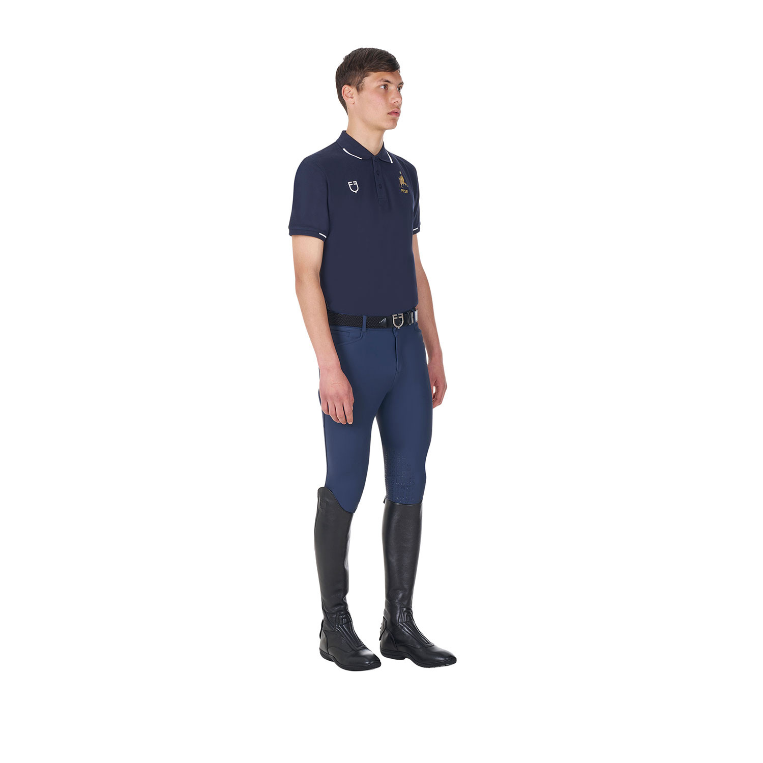 Pánské technické jezdecké polo Equestro X FISE se třemi knoflíky