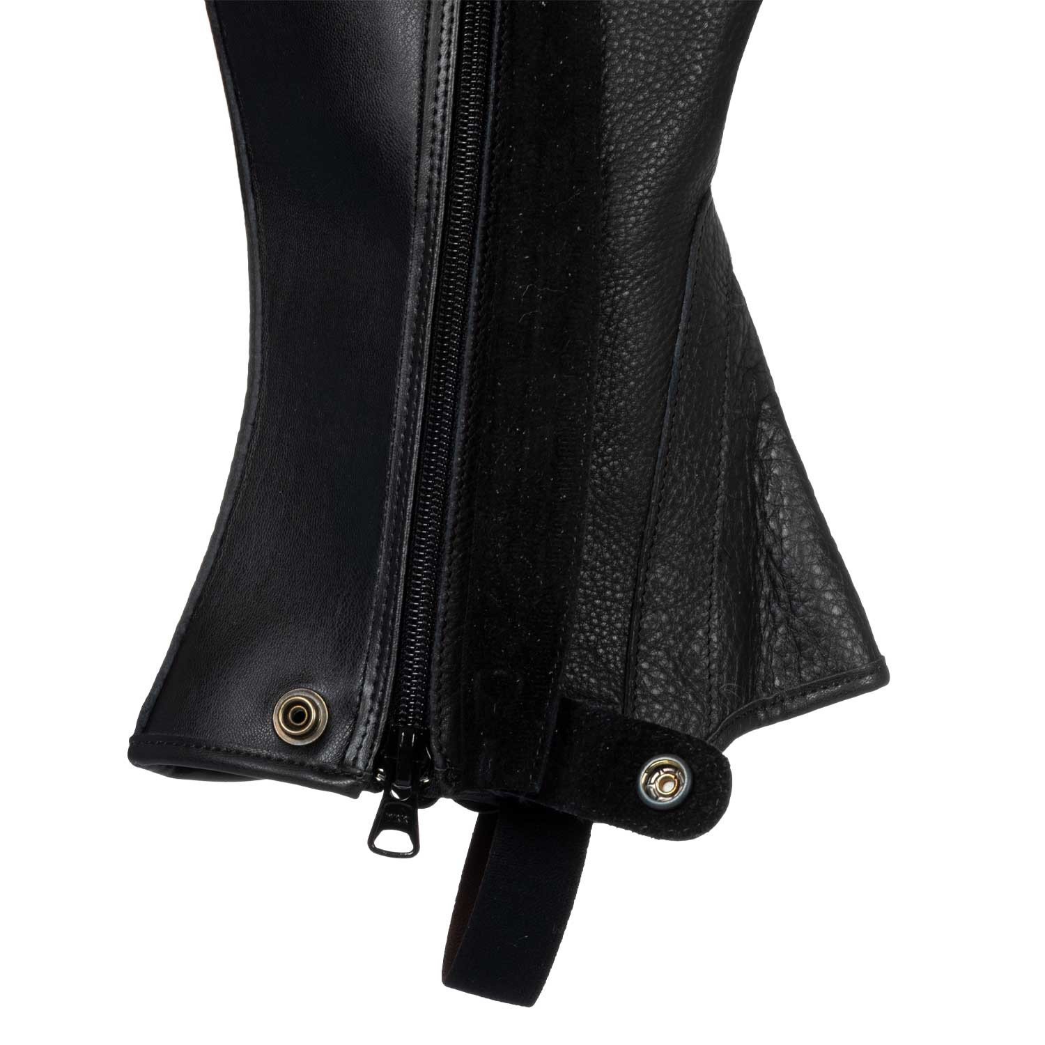 Kožené pružné minichapsy Acavallo GP – šířka lýtka 12" (30 cm), výška 16" (41 cm) – šířka lýtka 12" (30 cm), výška 17" (44 cm)