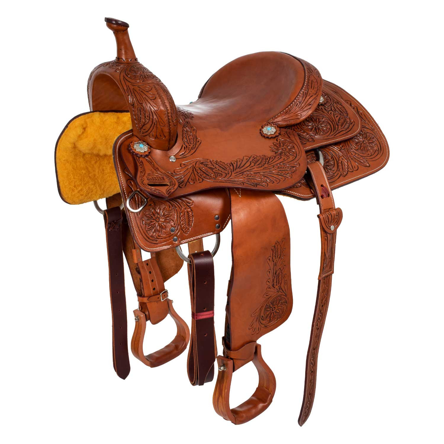 Westernové sedlo McBryan Team Penning Flower Tooling
