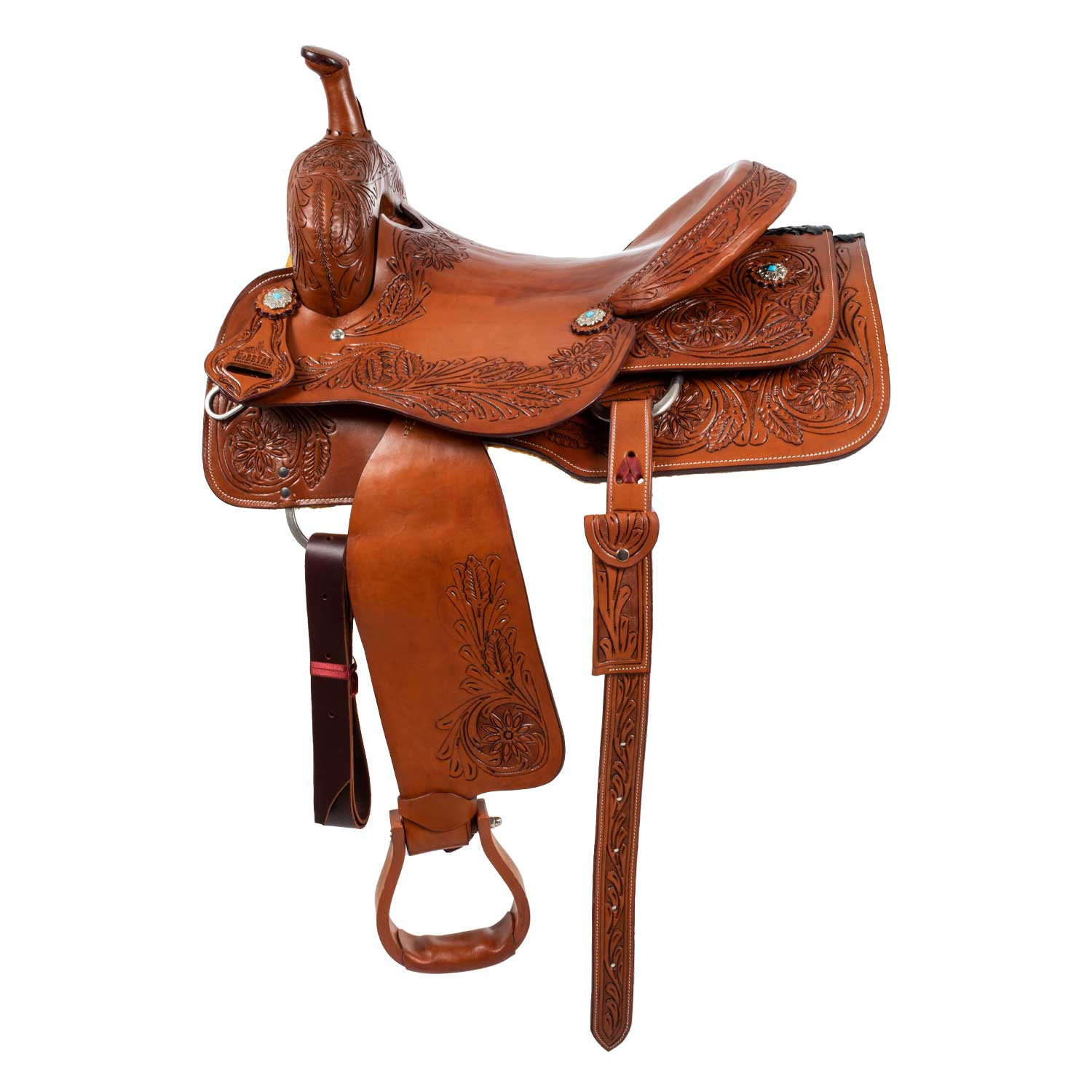 Westernové sedlo McBryan Team Penning Flower Tooling