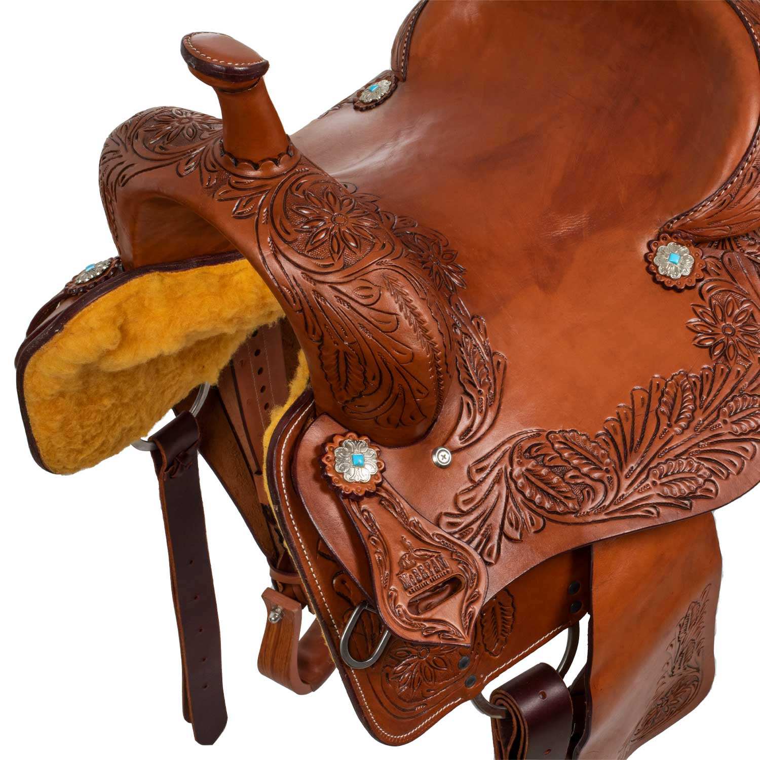 Westernové sedlo McBryan Team Penning Flower Tooling