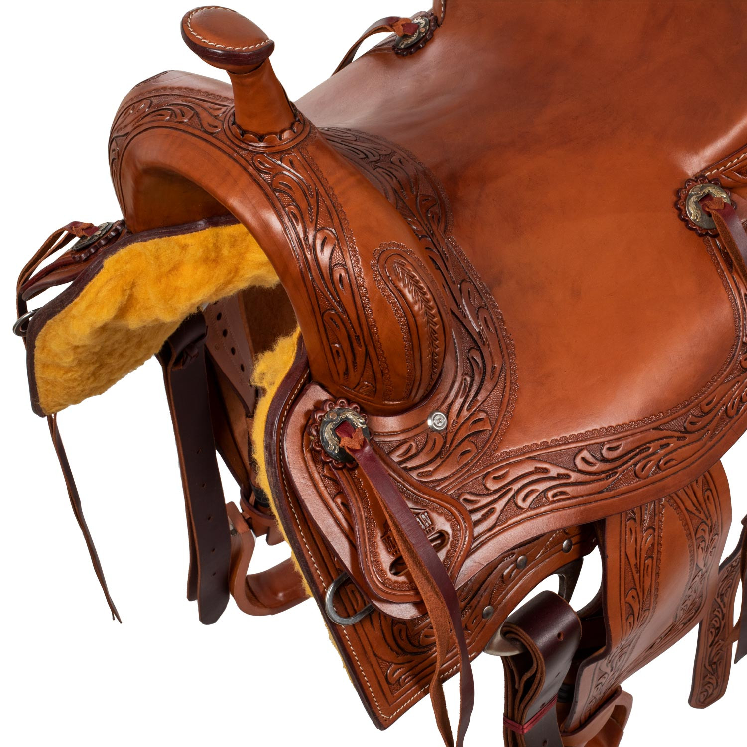 Westernové pracovní sedlo McBryan Working Cow Border Stamp