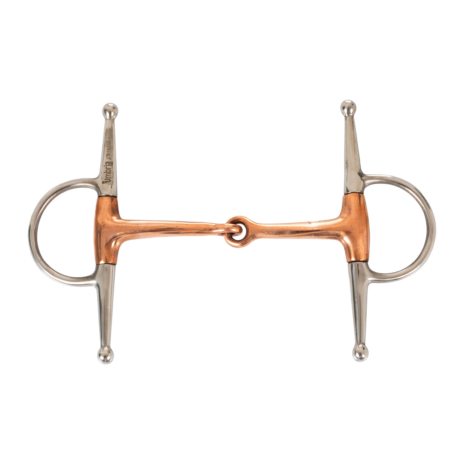 1× lomené měděné roubíkové udidlo Umbria Equitazione 18 mm