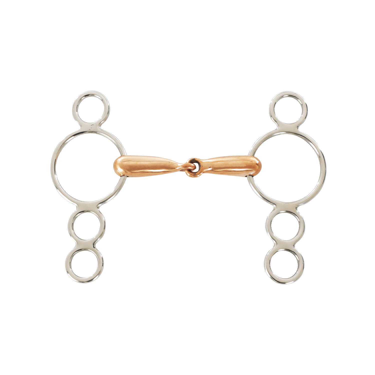 2× lomené udidlo Pessoa sněhulák Umbria Equitazione Pony 10,5 cm