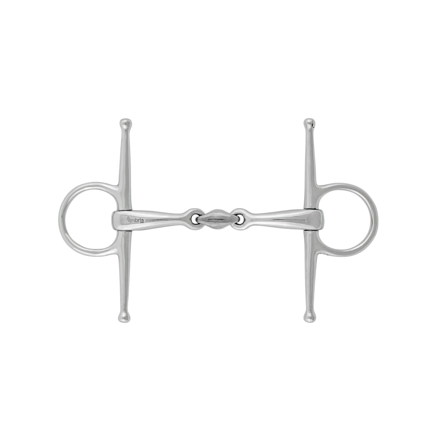 2× lomené roubíkové udidlo Umbria Equitazione Pro Bits s měděnou olivou 20 mm
