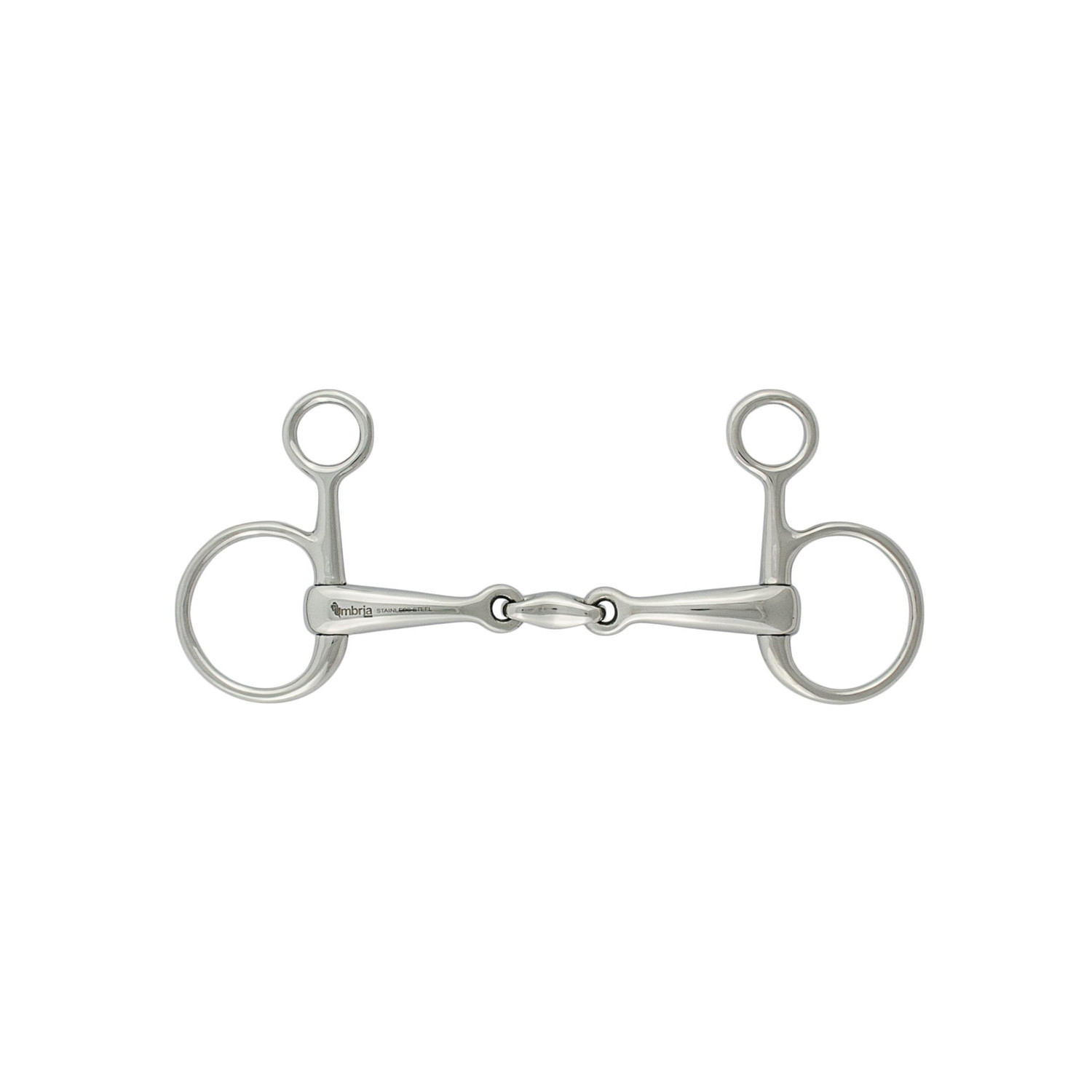 2× lomené udidlo Baucher Umbria Equitazione Pro Bits s olivou