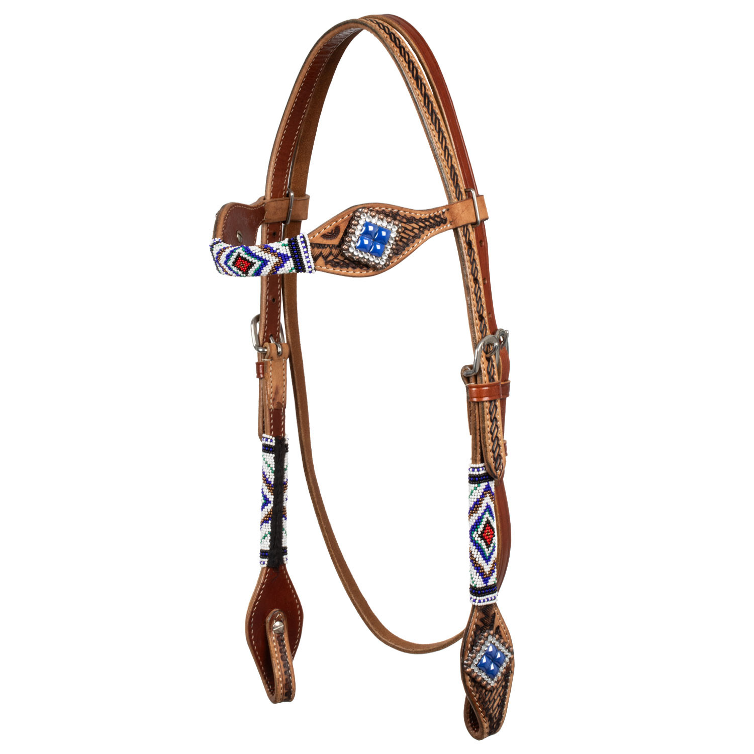 Headstall With Blue Diamond Decorations