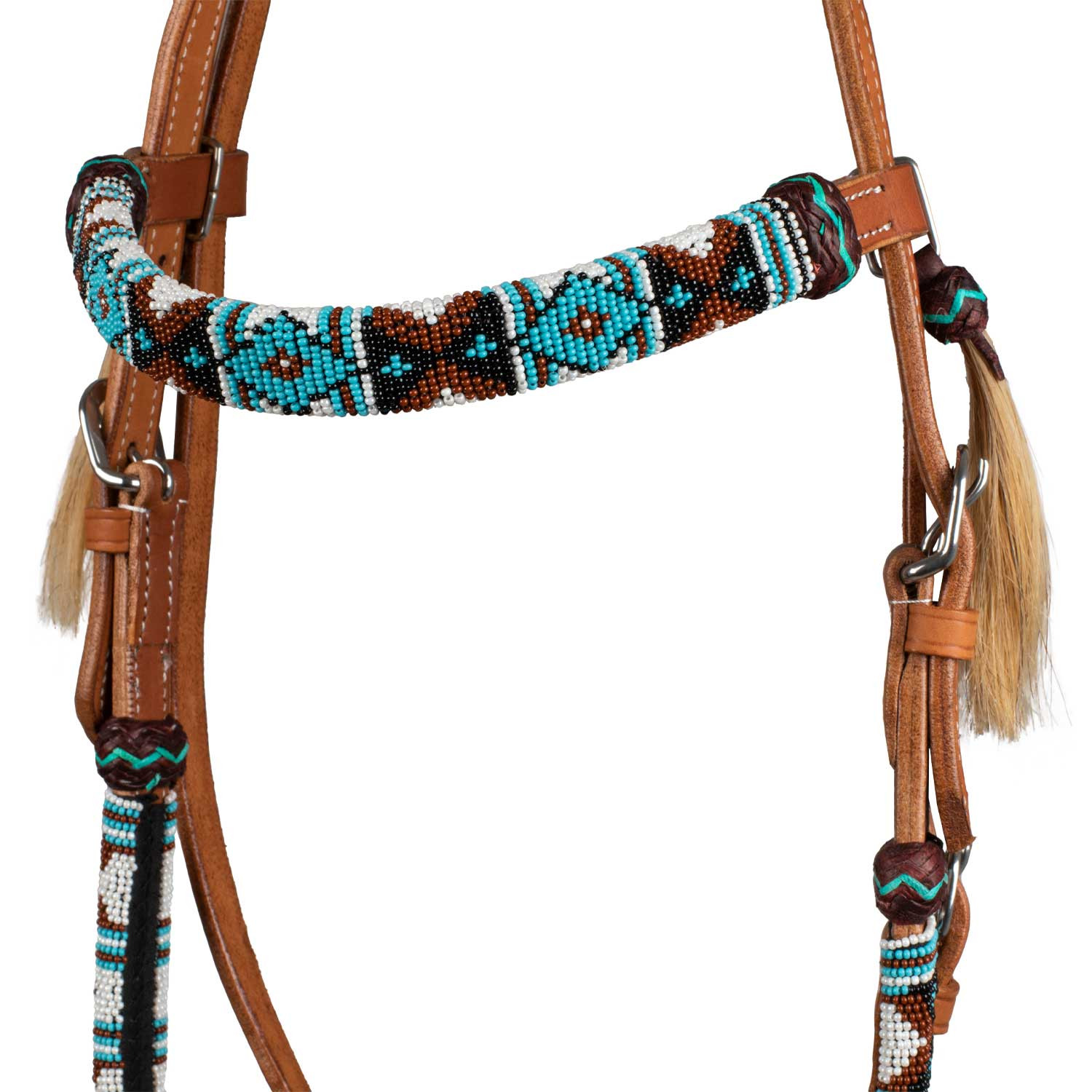 Kožená westernová uzdečka Pool's Navajo Pearls