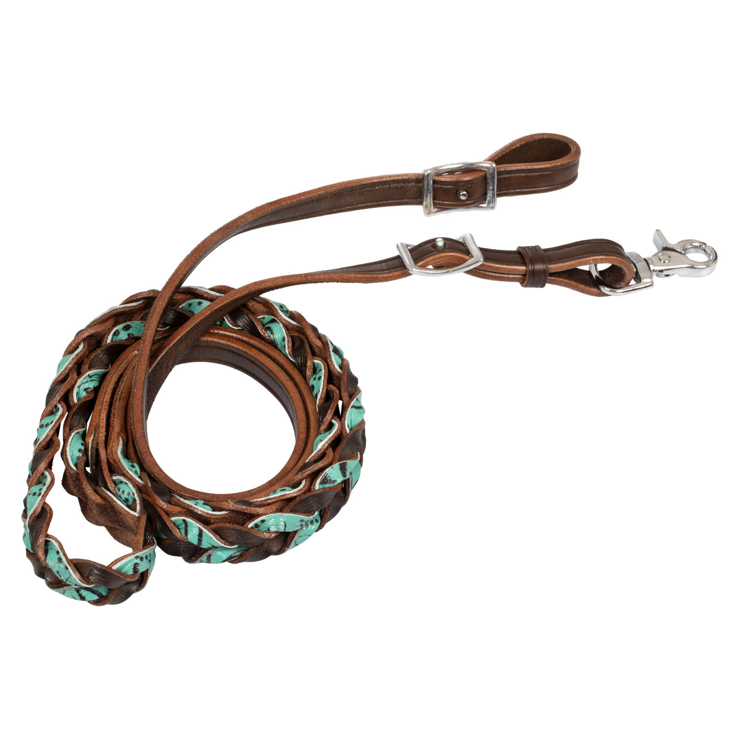 Braided leather decorations reins
