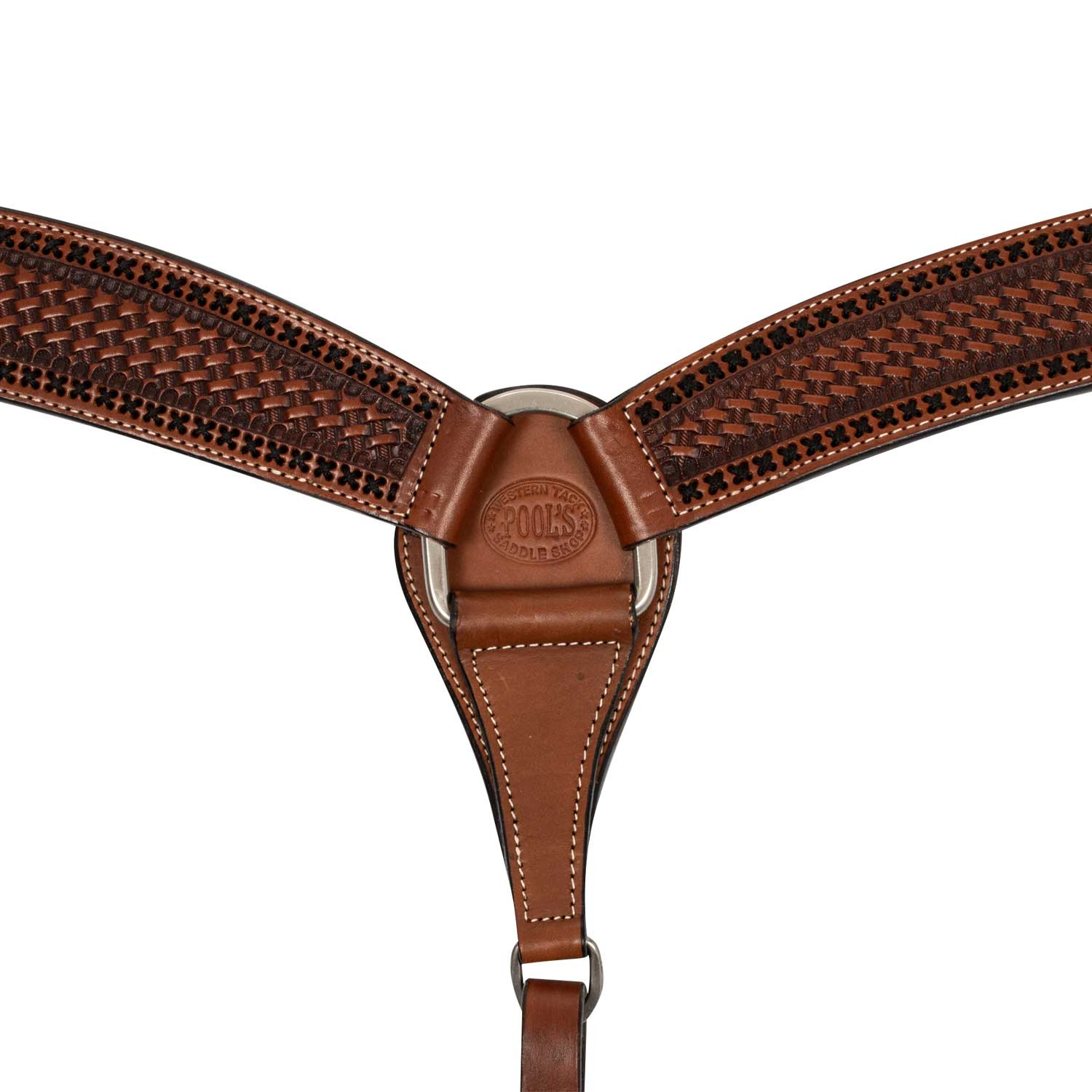 Kožený westernový poprsník Pool's se zdobením