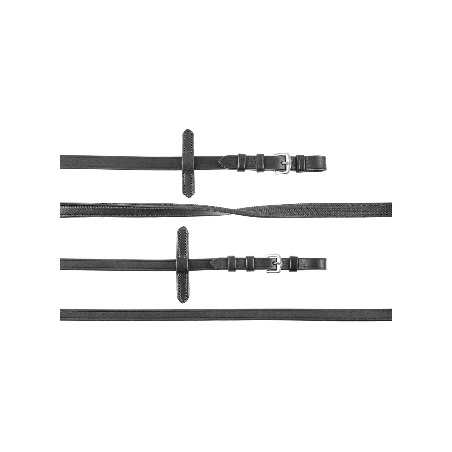 Double Reins Set Dressage Smooth Leather