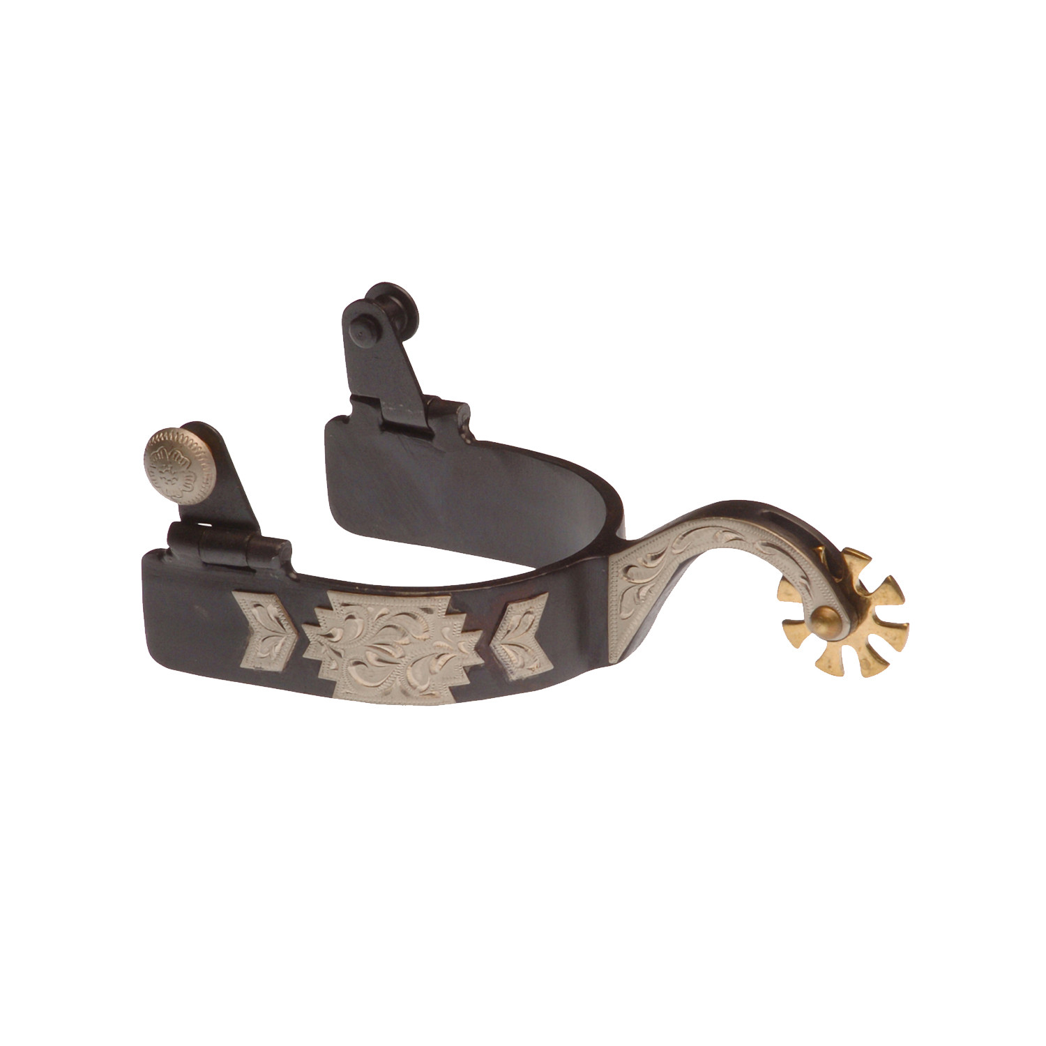 Black Spurs With Flower Decoration