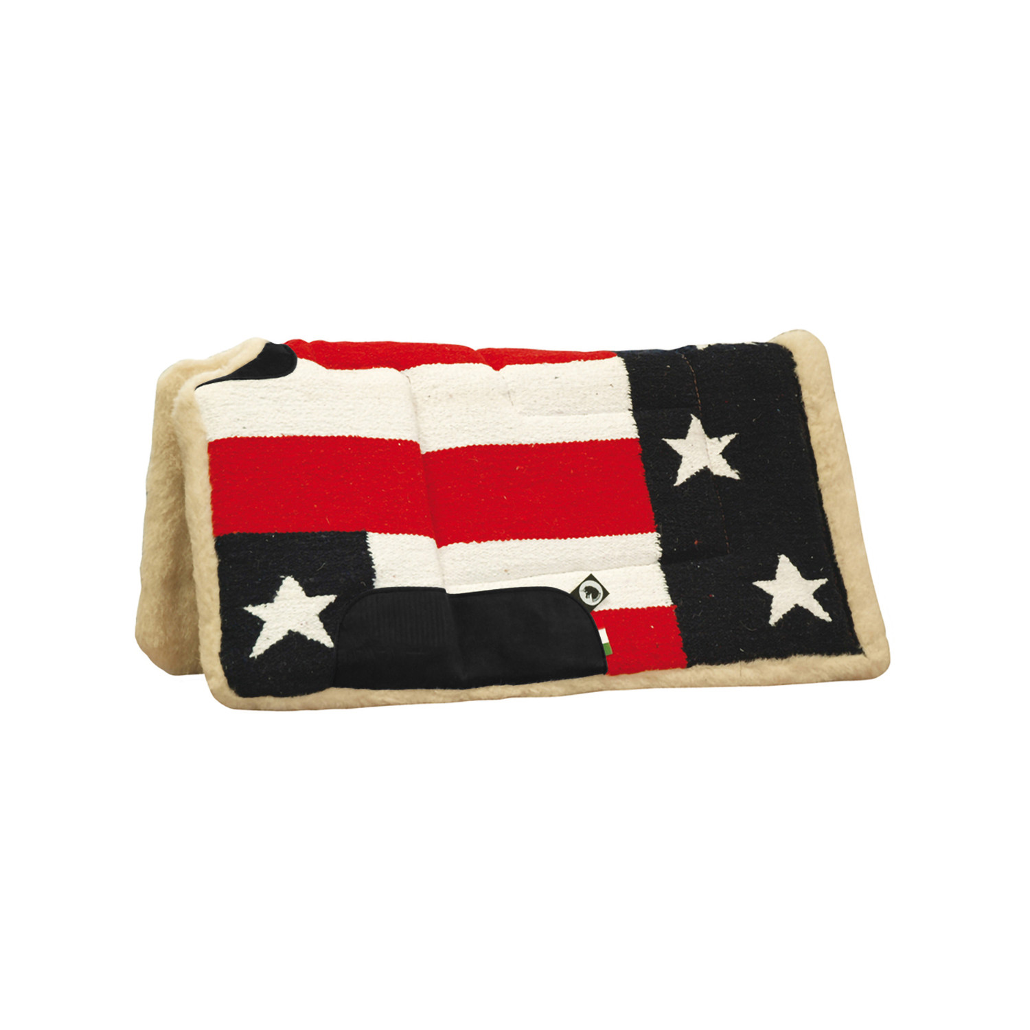 Western Saddle Pad Navajo/ Usa Flag Pure Wool Raised Withers Open