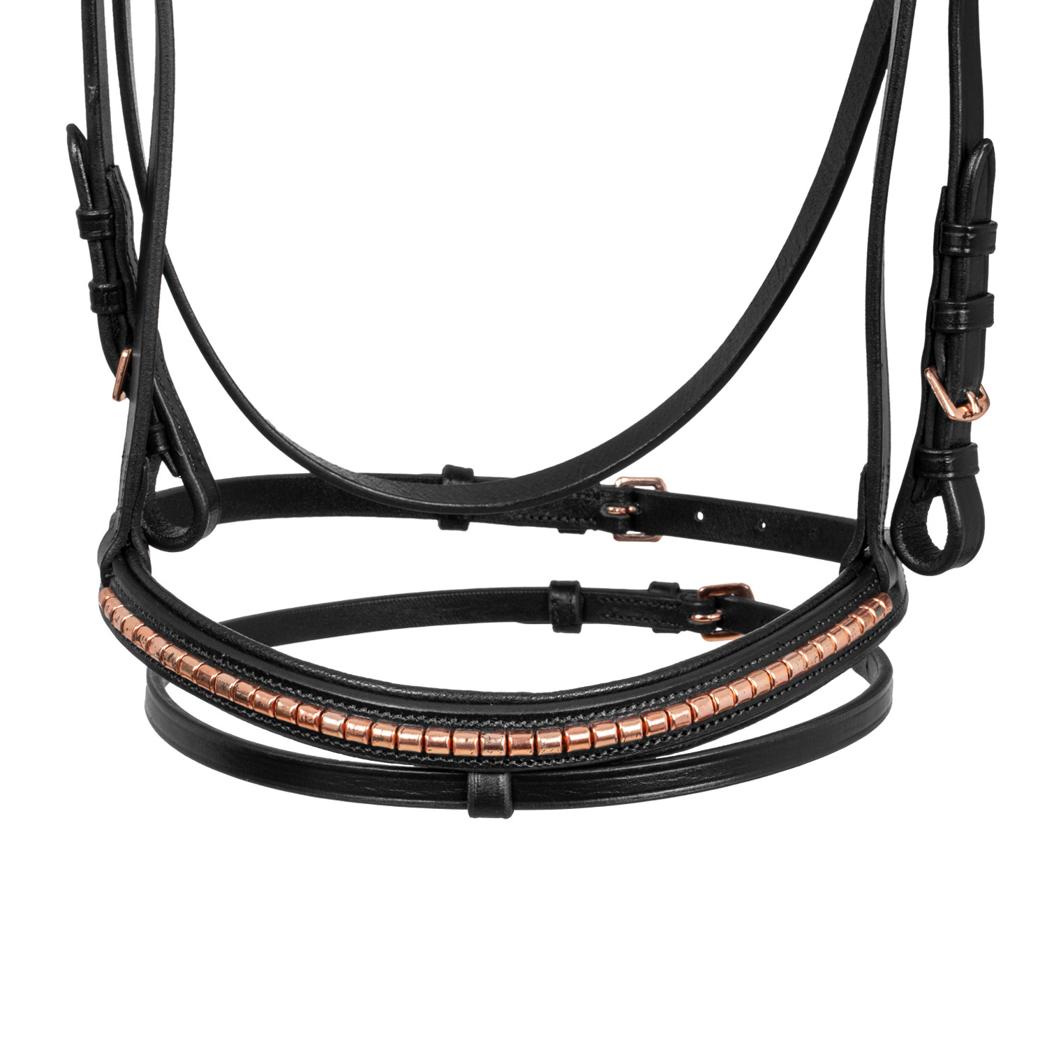 Kožená anglická uzdečka Supreme Rose Gold s ozdobou udidla