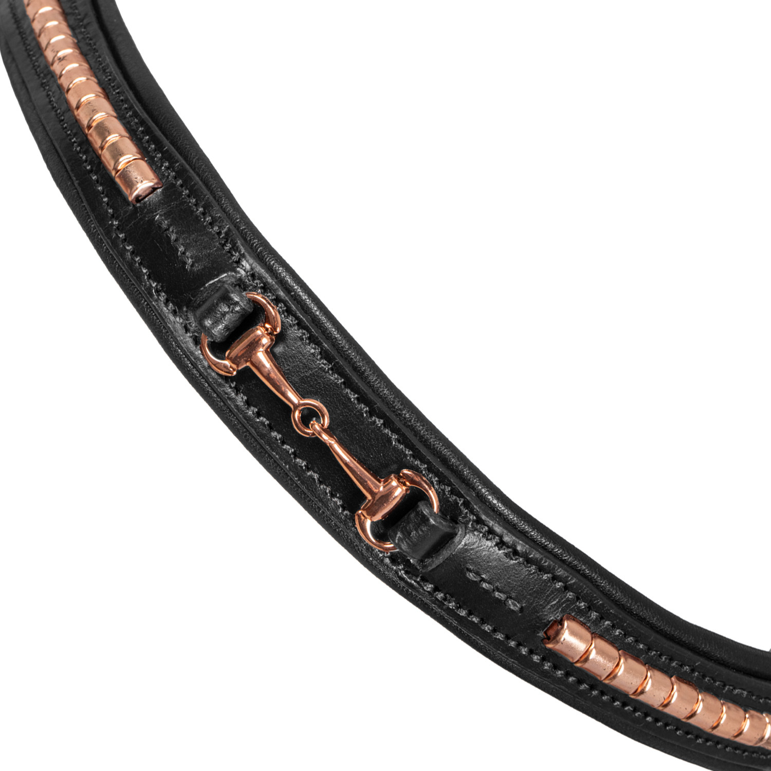 Kožená anglická uzdečka Supreme Rose Gold s ozdobou udidla