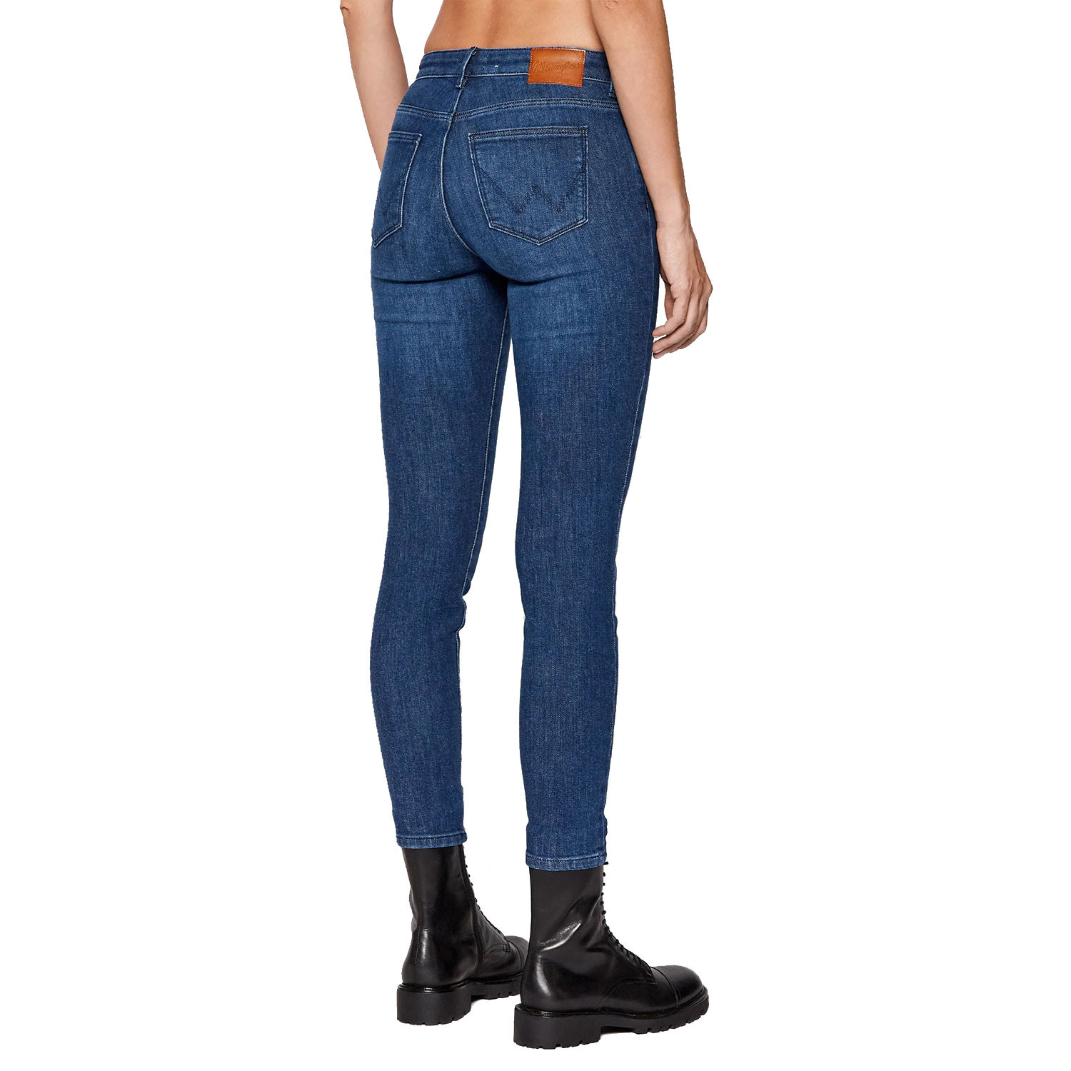 Dámské džíny Wrangler Skinny Authentic Blue Stretch – délka 32 – délka 32