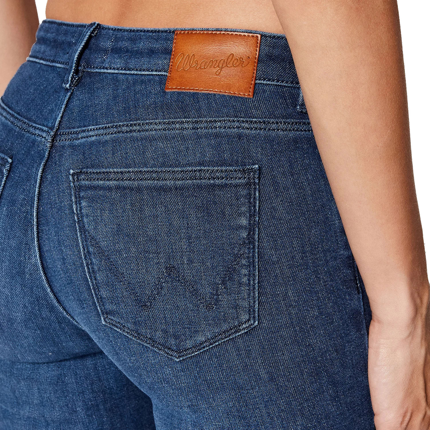Dámské džíny Wrangler Skinny Authentic Blue Stretch – délka 32 – délka 32