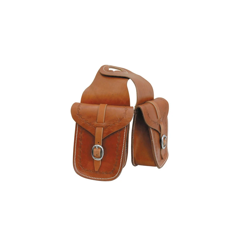 Bolsa delantera con borde de cuero estampado