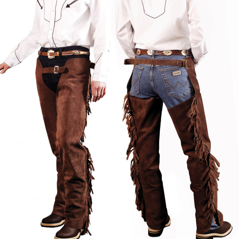 Suede Western Chaps With Fringes