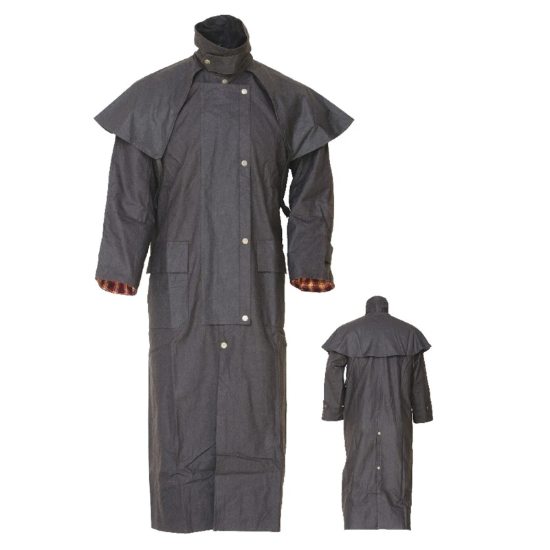 Chaqueta impermeable encerada larga