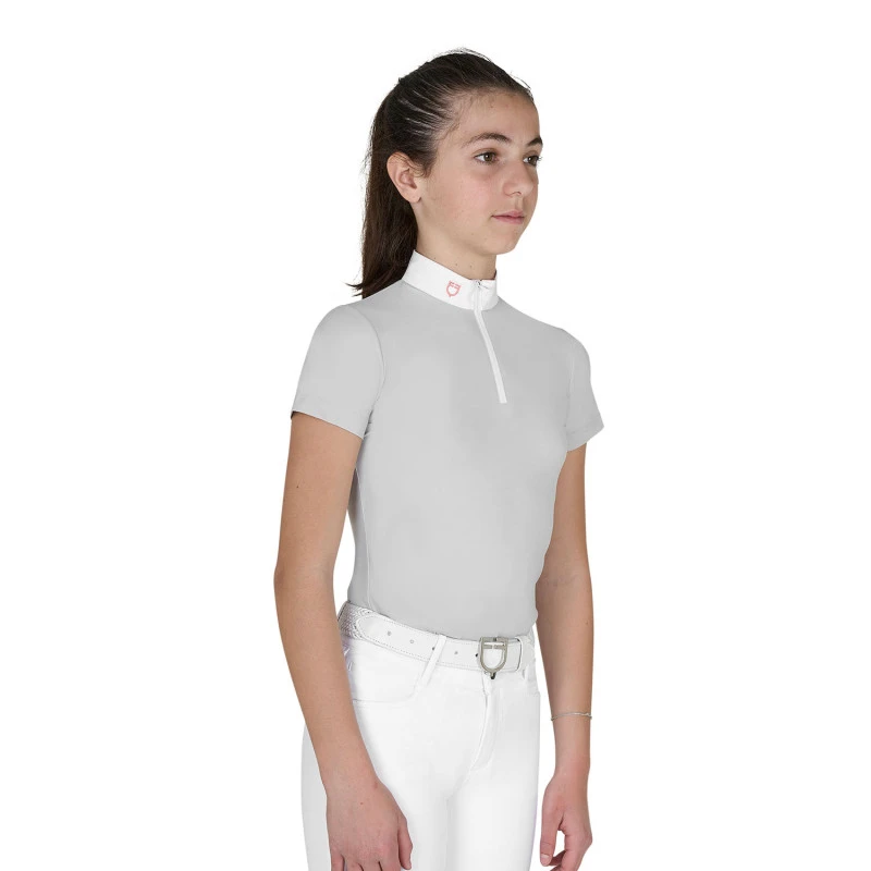 Mädchen Slim Fit Turnier-Poloshirt mit Reißverschluss