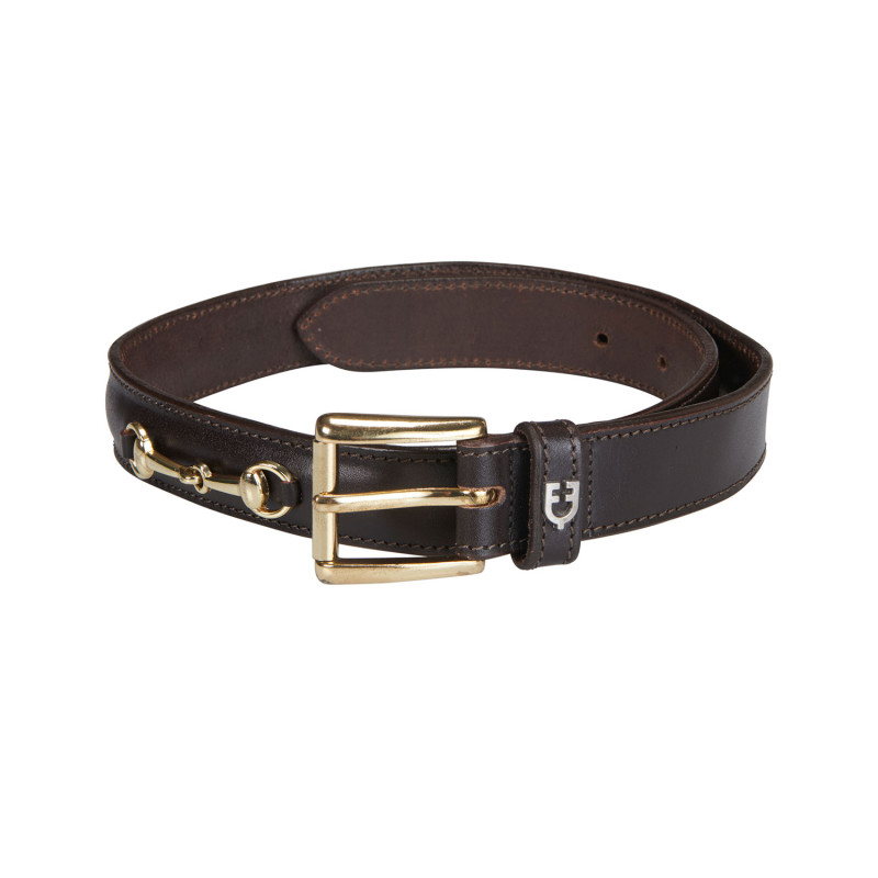 Leather belt with snaffle bits
