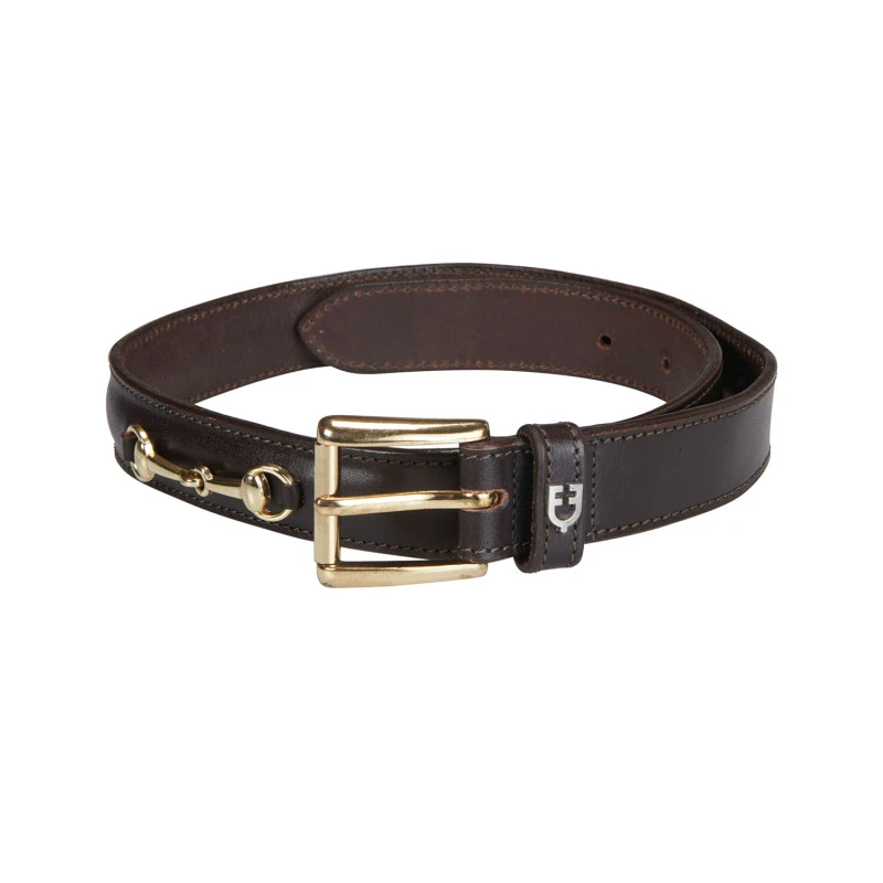 Leather belt with snaffle bits