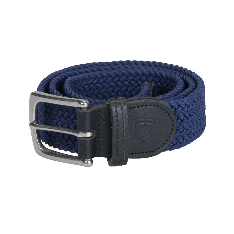 Elasticized belt crossed pattern