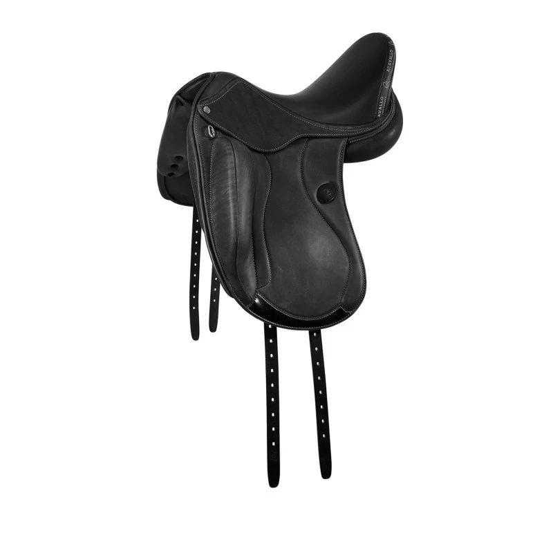 Mantegna dressage saddle long knee blocks