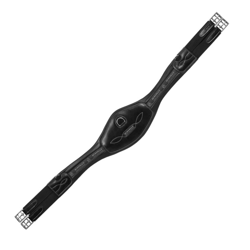 Anatomical jumping girth leather