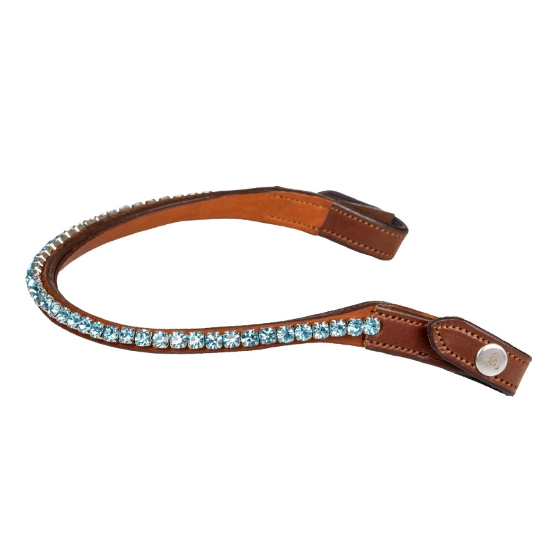 Browband calfskin & round crystals