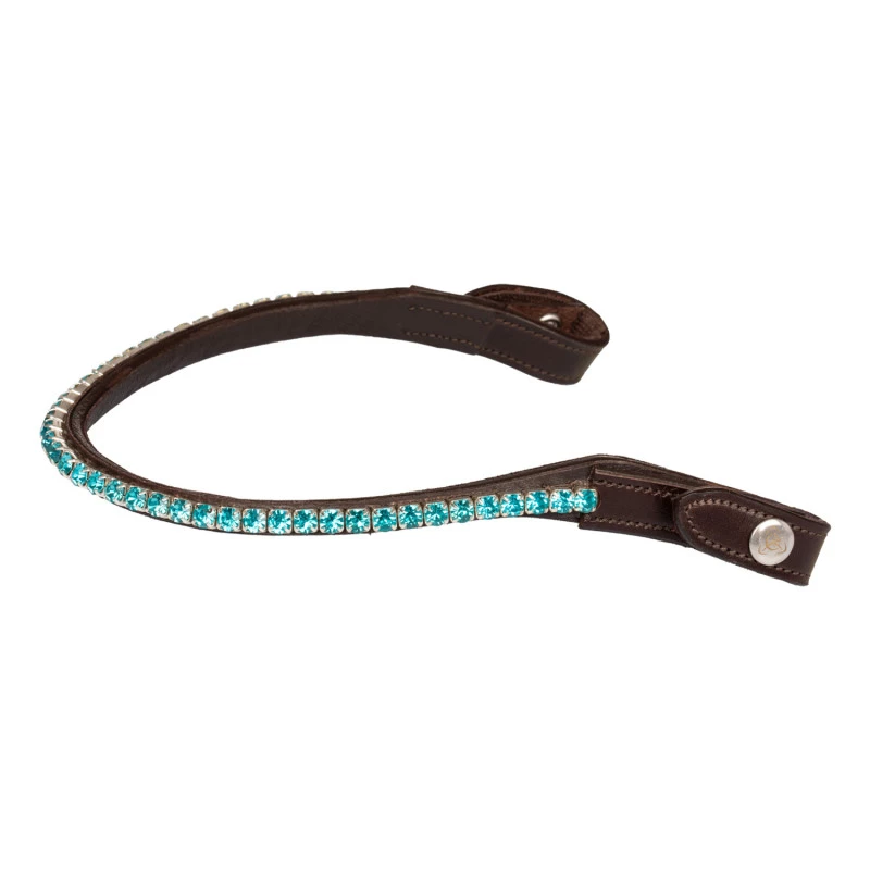 Browband calfskin & round crystals