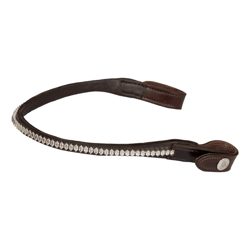Browband calfskin & oval crystals