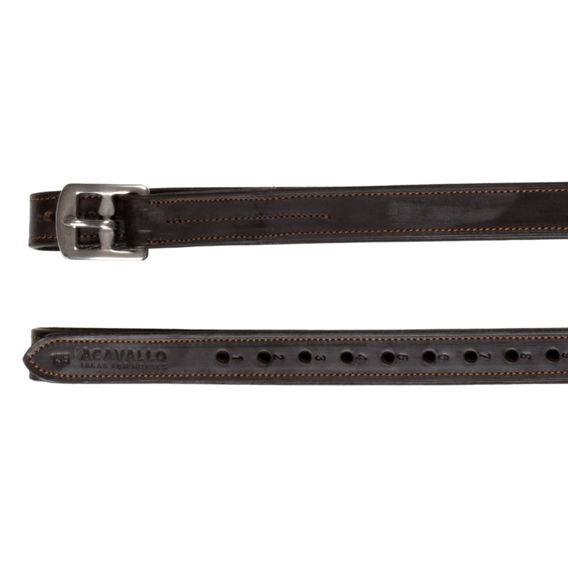 Calfskin stirrup leathers internal reinforcement