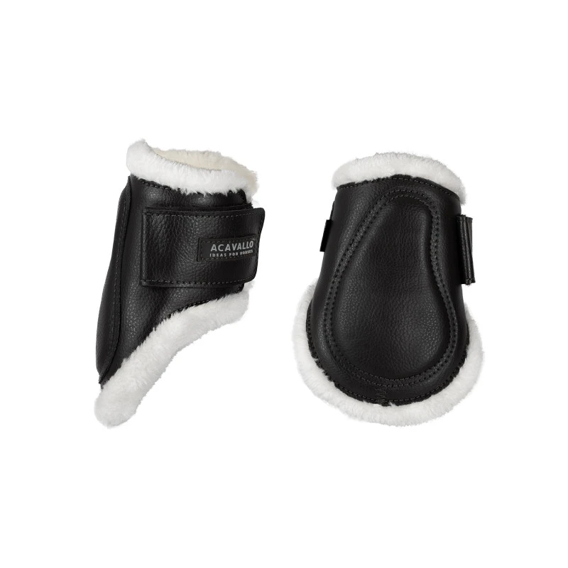 Jumping fetlock boots faux sheepskin & hook-and-loop closure