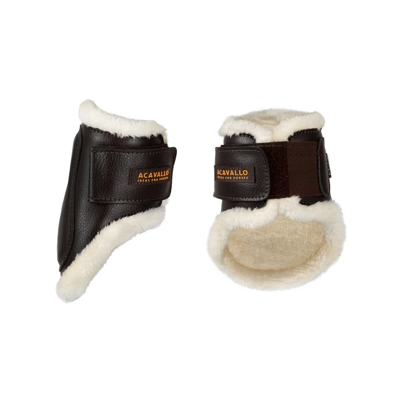 Jumping fetlock boots faux sheepskin & hook-and-loop closure