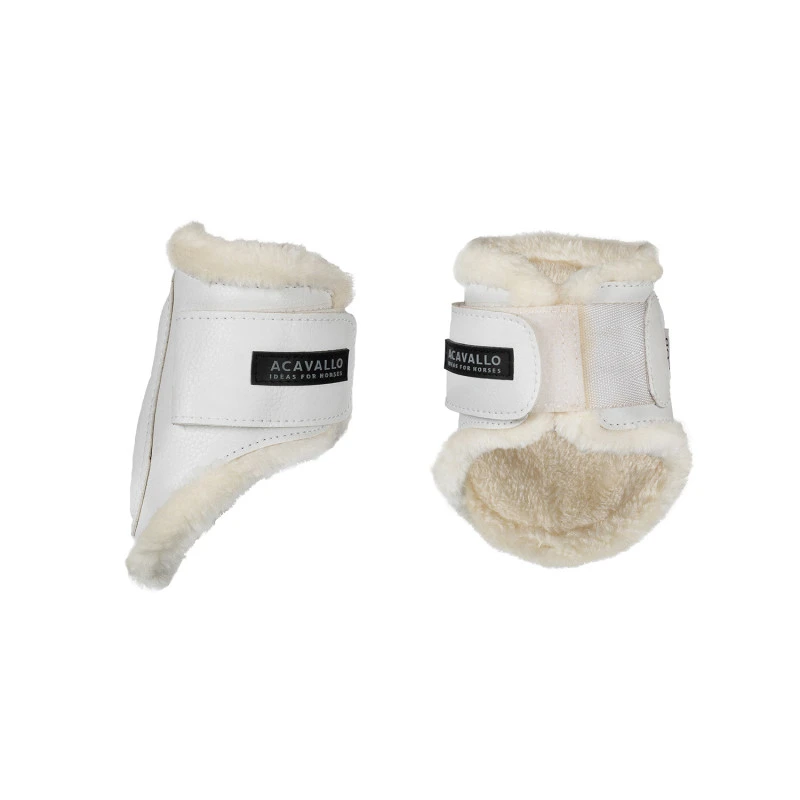Jumping fetlock boots faux sheepskin & hook-and-loop closure