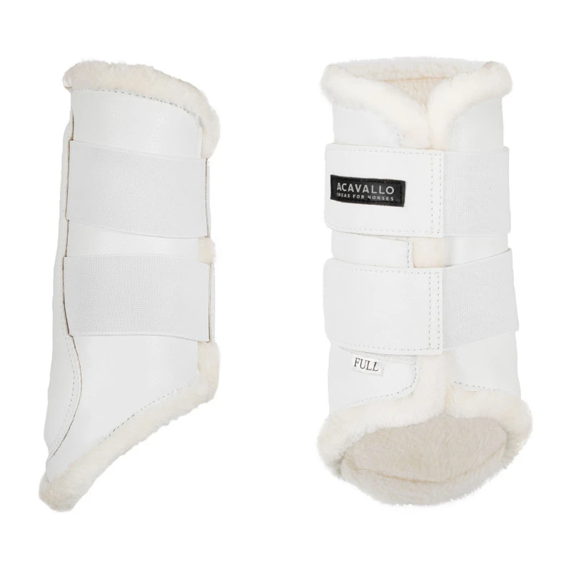Front brushing boots faux sheepskin & hook-and-loop closure