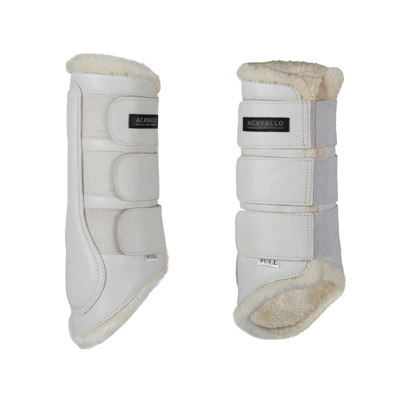 Hind brushing boots faux sheepskin & triple hook-and-loop closure