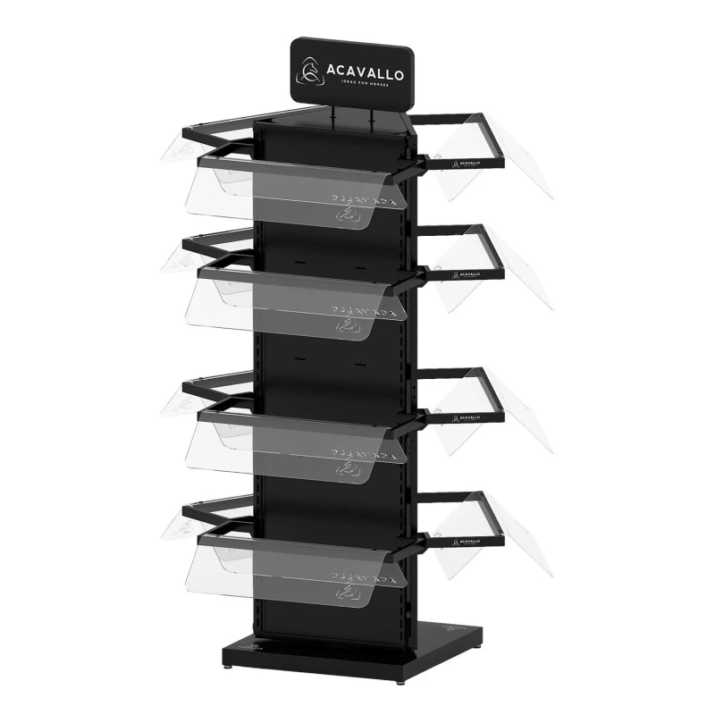 Pad display with 12 steel shelves and silk-screen printed logo 193x60x60