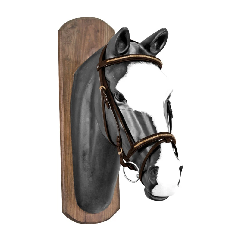DERBY BRIDLE WITH  GOLD CLINCHER AND RUBBER REINS