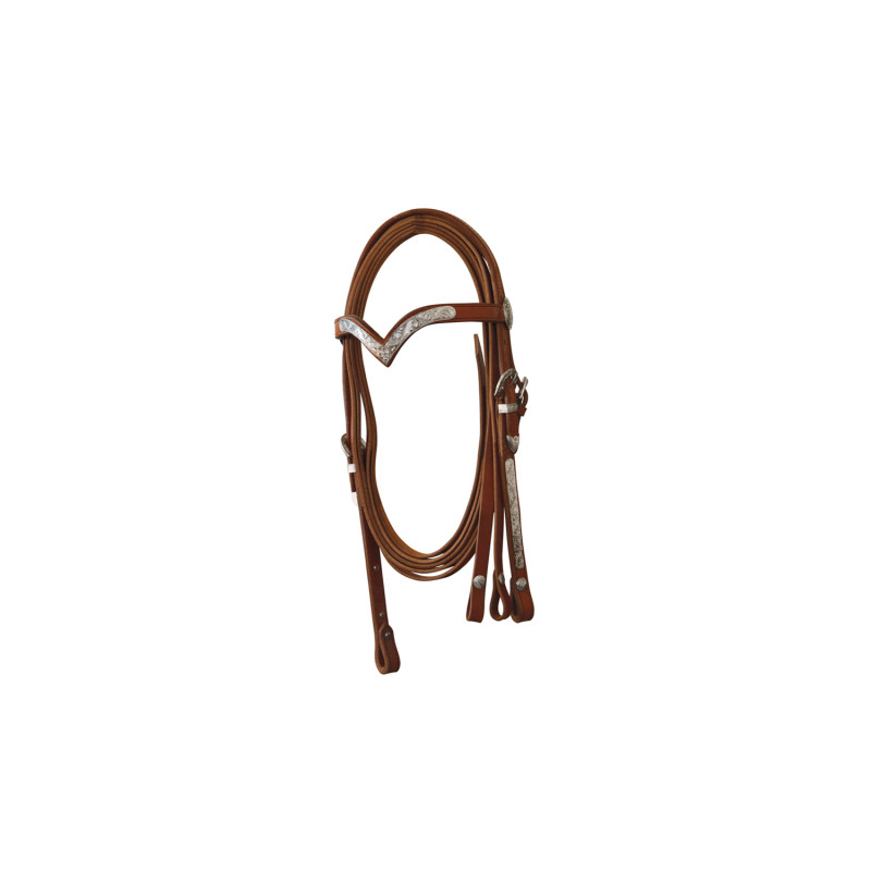 Western Bridle With Silver Finish. Complete With Reins
