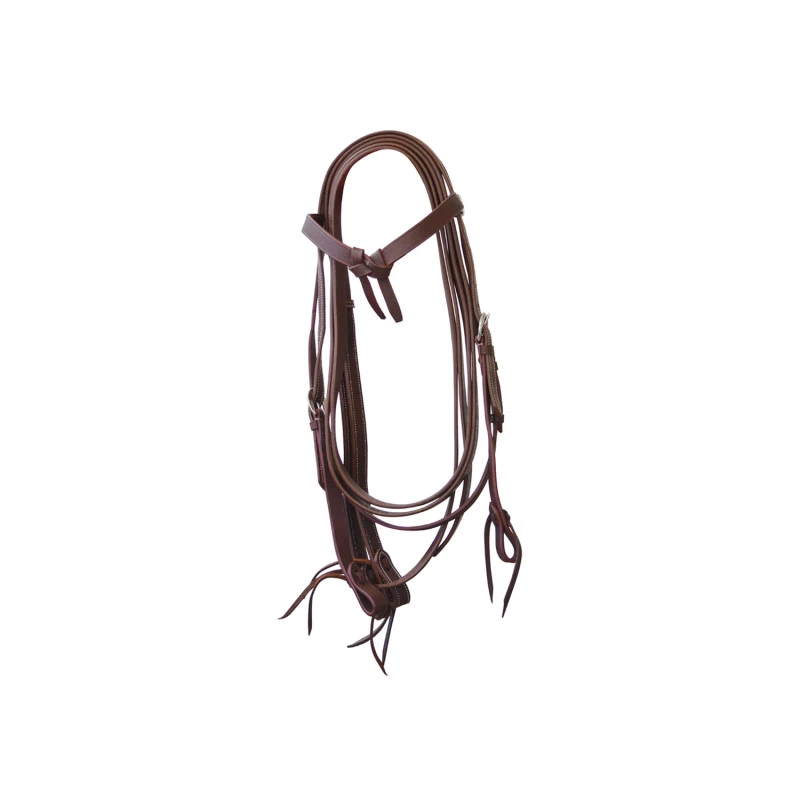 BOW WESTERN BRIDLE SMOOTH LEATHER WITH REINS
