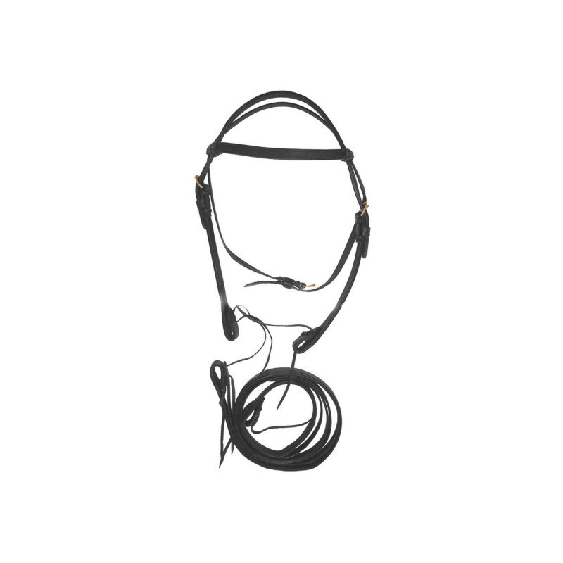 Western Double Leather Headstall With Reins