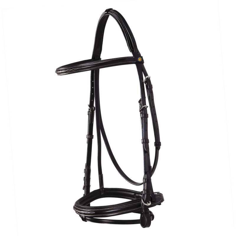 Leather English bridle with embroideries NEW